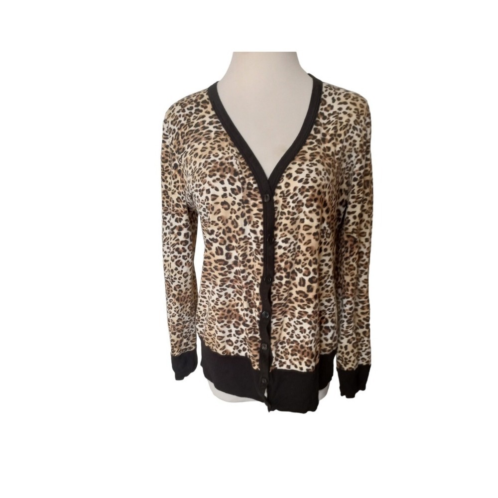 Love Couture Size M Leapord Cheetah print Light Cardigan knit Geek Grunge Rock